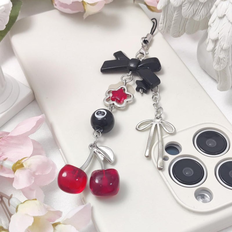 cioatu 1-4PCS Cute Phone Charms Aesthetic Y2K Cell Phone Charms Strap Pink Strawberry Butterfly Star PhoneCharm Y2K Accessories for Bag Keychain Airpods Camera Pendants Decor - Image 5